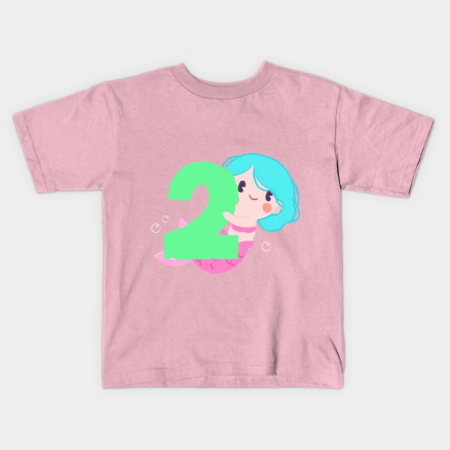 Mermaid Series: Number 2 Kids T-Shirt by TheMioStore